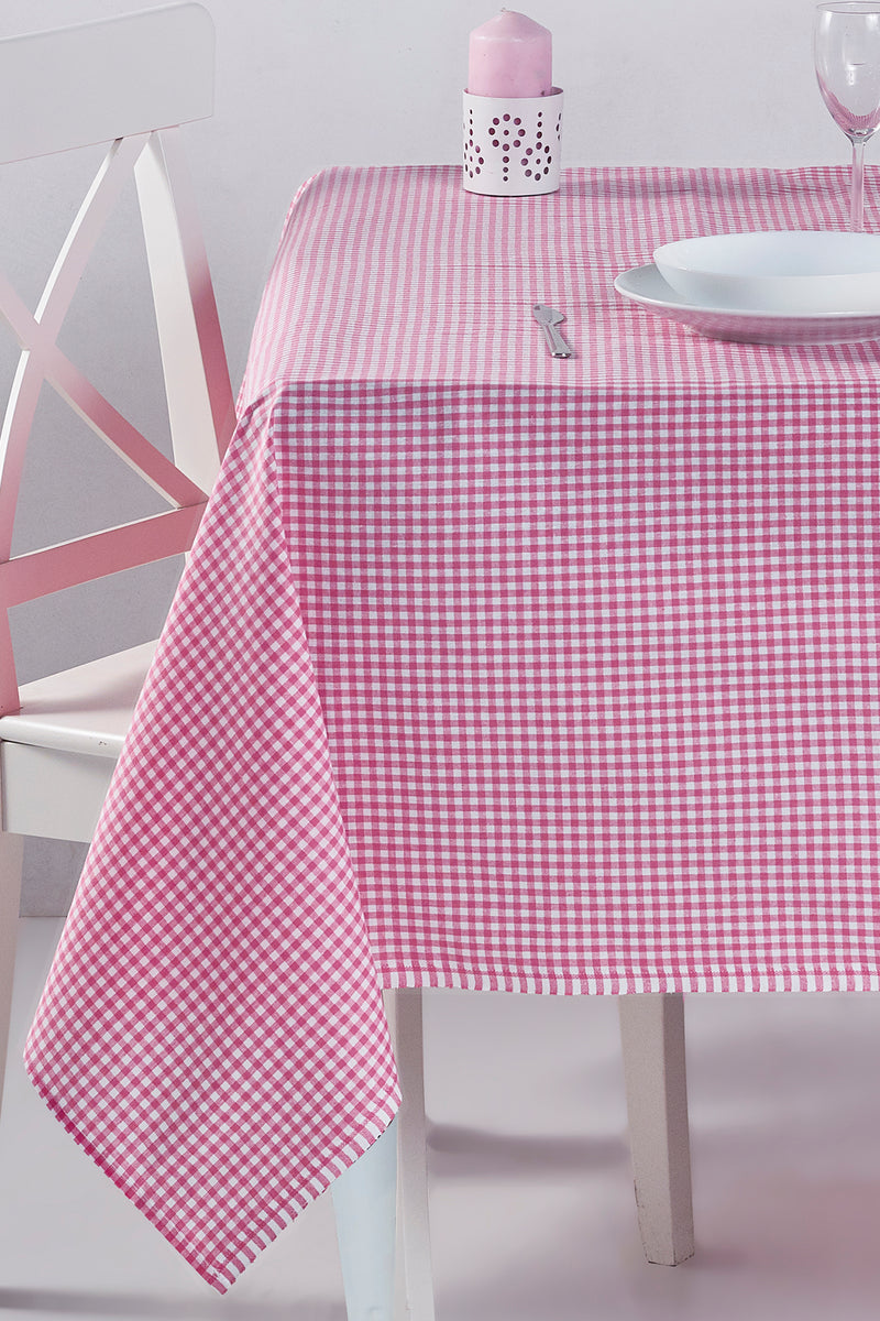 Load image into Gallery viewer, Gingham Tablecloth Pink 170x170 Cm
