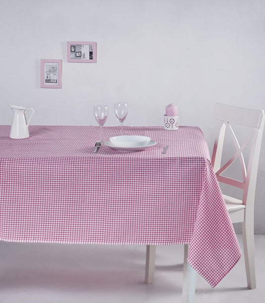 Gingham Tablecloth Pink 170x170 Cm