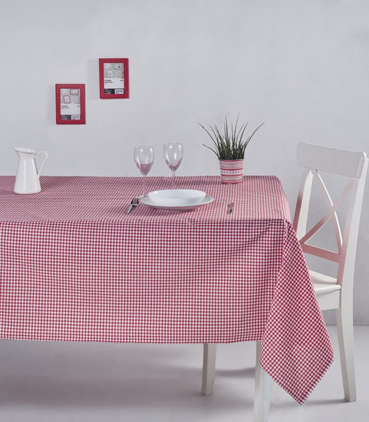 Gingham Tablecloth Red 170x170 Cm