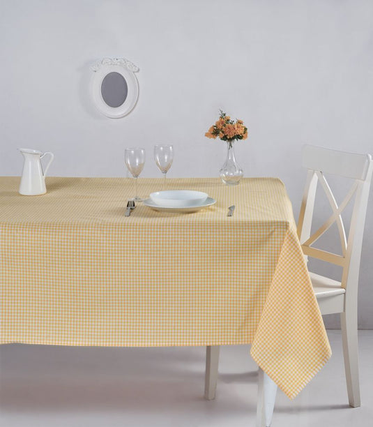 Gingham Tablecloth Yellow 170x170 Cm