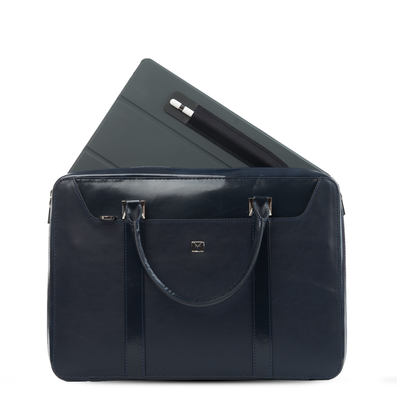 Load image into Gallery viewer, Matmazel Navy Blue Briefcase
