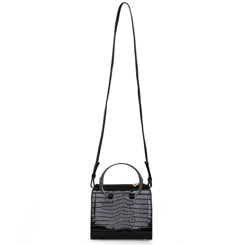 Load image into Gallery viewer, Matmazel Scheat Black Hand and Shoulder Bag
