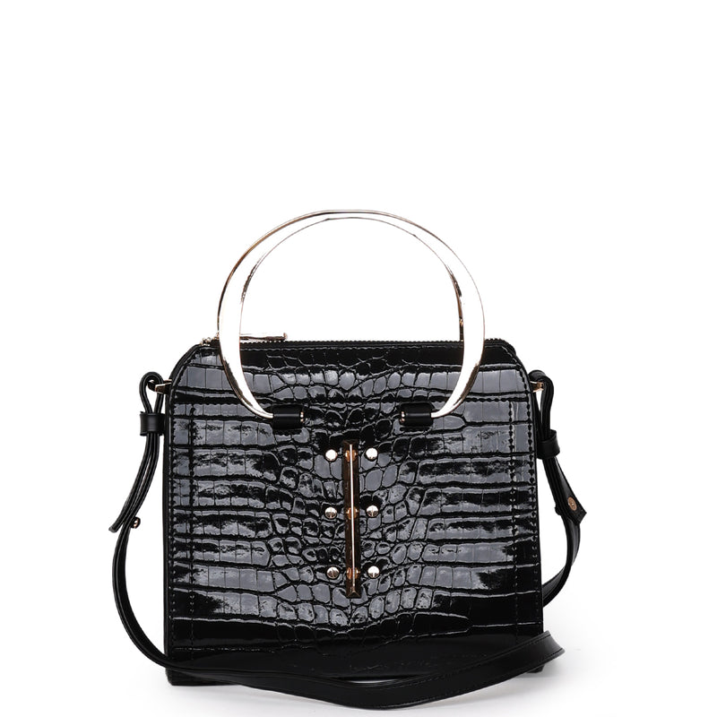 Load image into Gallery viewer, Matmazel Scheat Black Hand and Shoulder Bag
