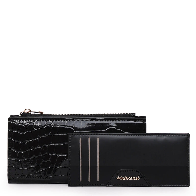 Load image into Gallery viewer, Matmazel Sempiterna Large Black Wallet
