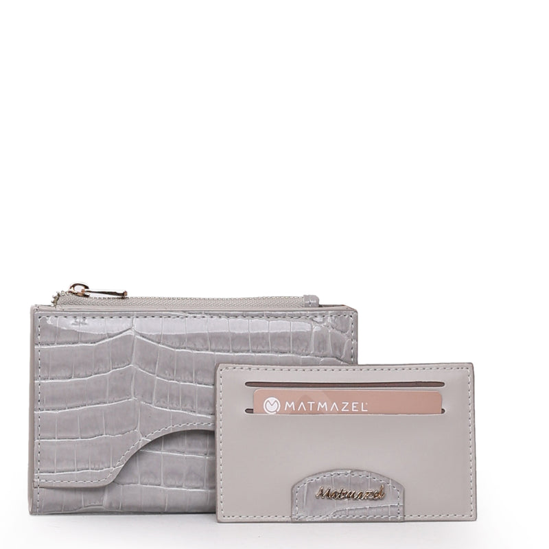 Load image into Gallery viewer, Matmazel Sempiterna Medium Gray Wallet
