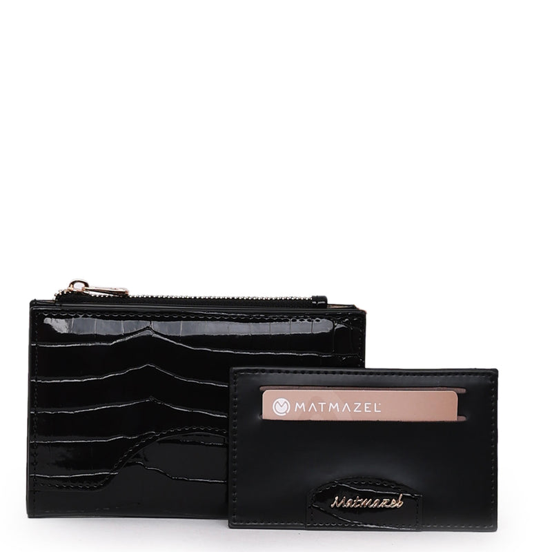 Load image into Gallery viewer, Matmazel Sempiterna Medium Black Wallet
