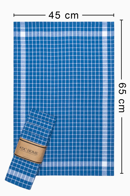 Plaid 5-Piece Blue Dish Towels