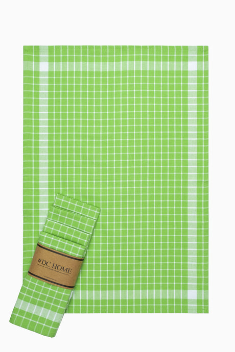 Plaid 5-Piece Dish Towel Green