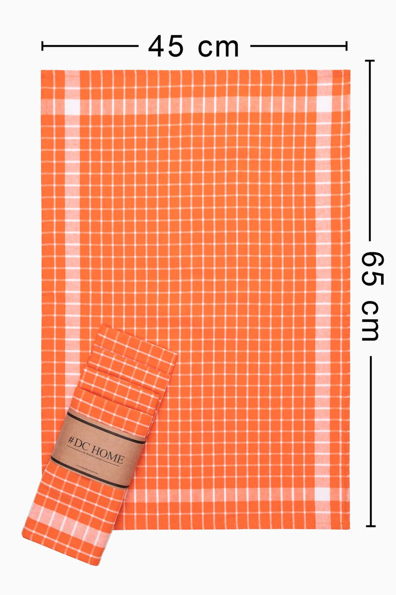 Load image into Gallery viewer, Plaid 5-Piece Dish Towel Orange
