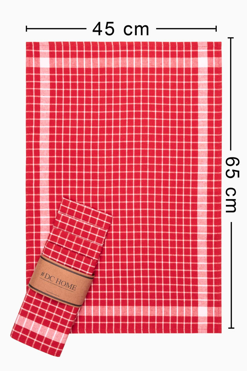 Load image into Gallery viewer, Plaid 5-Piece Dish Towel Red
