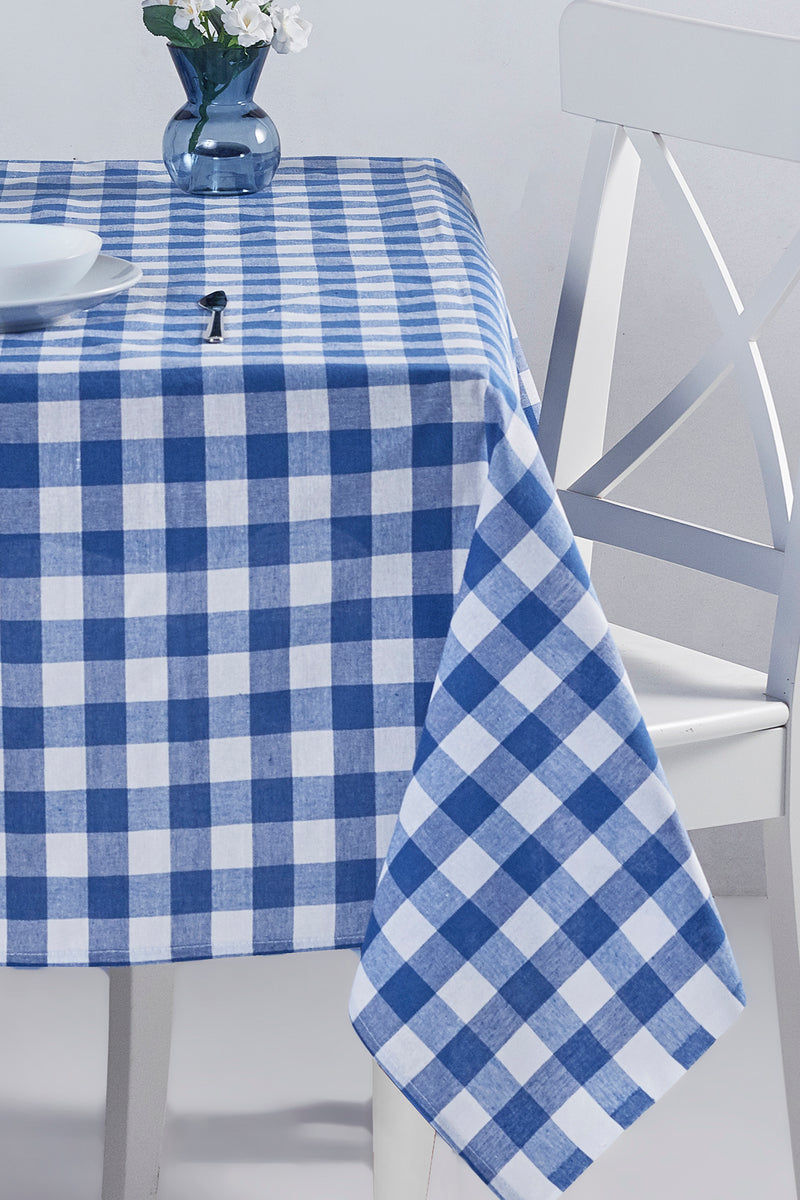 Load image into Gallery viewer, Plaid Tablecloth Blue 160x160 cm
