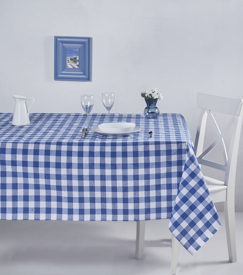 Load image into Gallery viewer, Plaid Tablecloth Blue 160x160 cm
