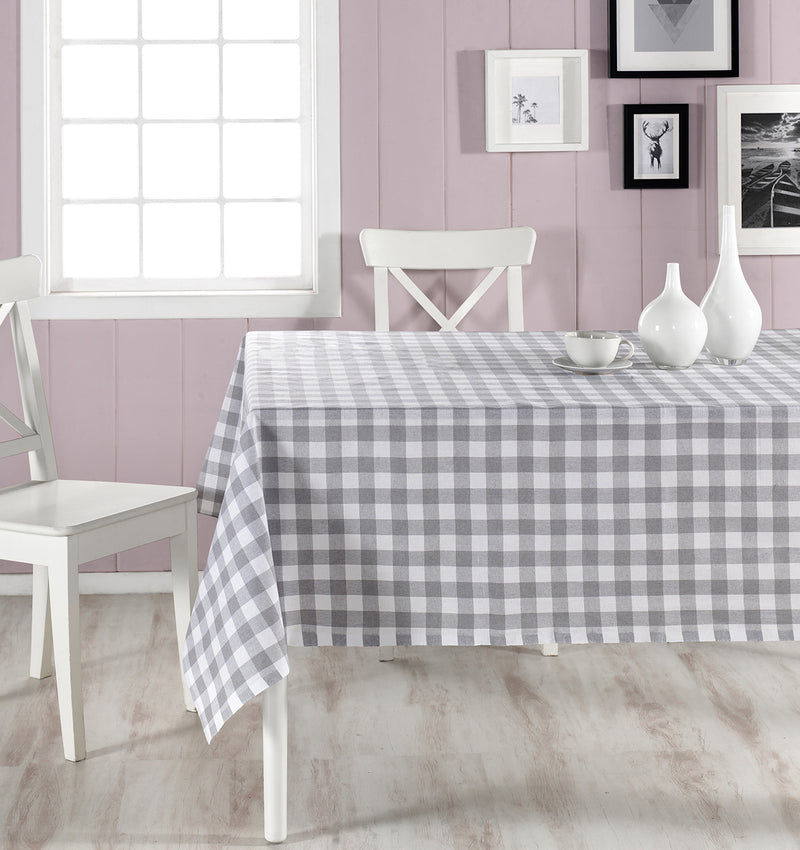 Load image into Gallery viewer, Plaid Tablecloth Grey 160x160 cm
