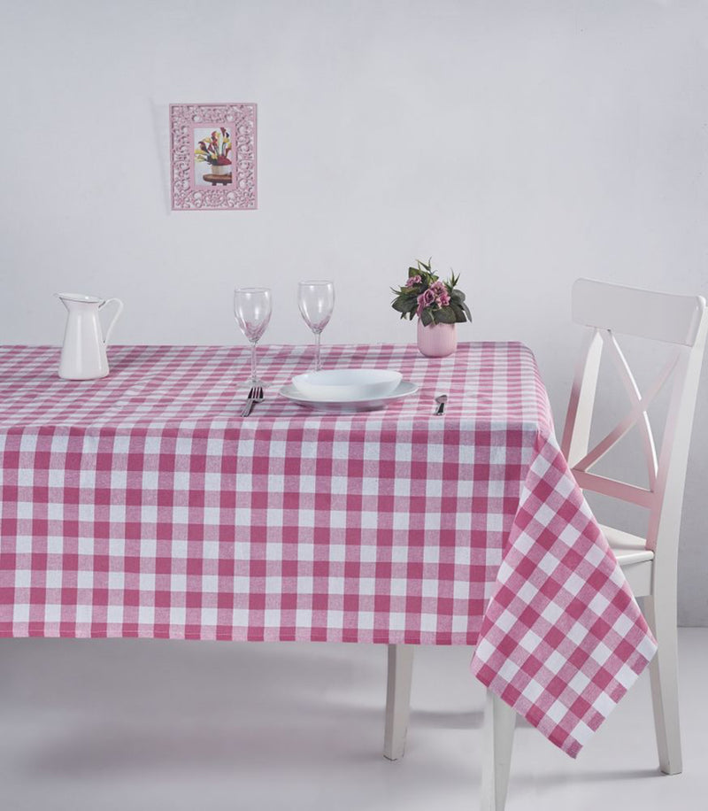 Load image into Gallery viewer, Plaid Tablecloth Pink 160x160 cm
