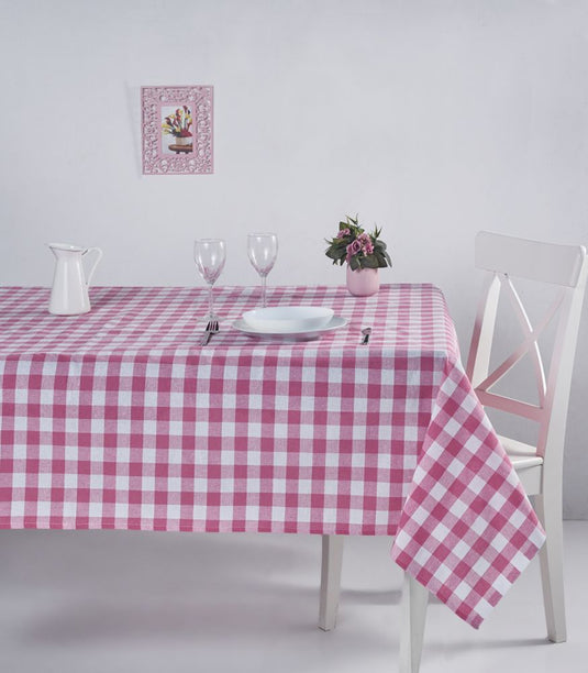 Plaid Tablecloth Pink 160x160 cm