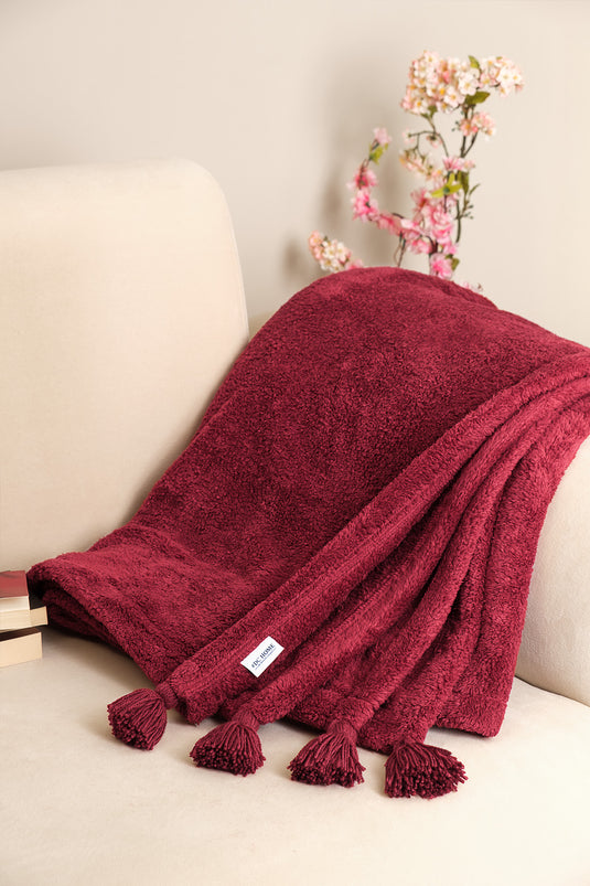 Puffy Wellsoft Blanket 160x200 Claret Red