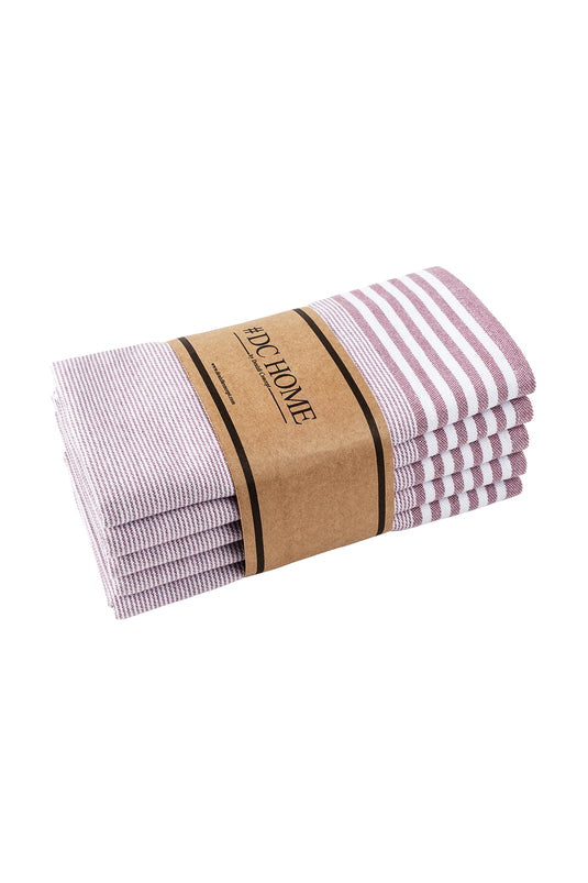 Sevilla Set of 5 Dish Towels Dusty Rose Color