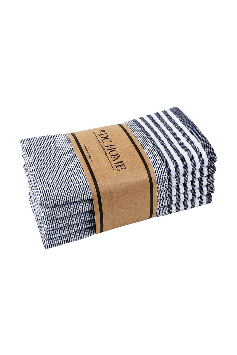 Load image into Gallery viewer, Sevilla Set of 5 Dish Towels Navy Blue
