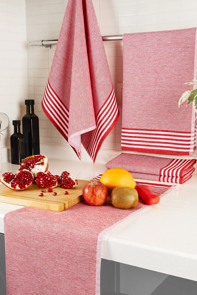 Load image into Gallery viewer, Sevilla Set of 5 Dish Towels Red
