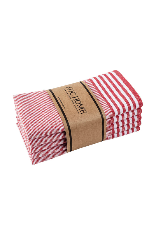 Sevilla Set of 5 Dish Towels Red