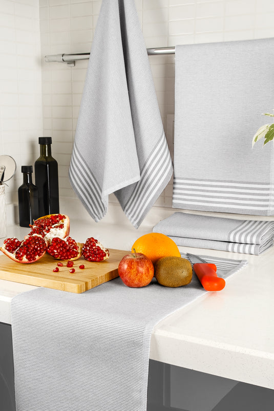 Sevilla Set of 5 Gray Dish Towels