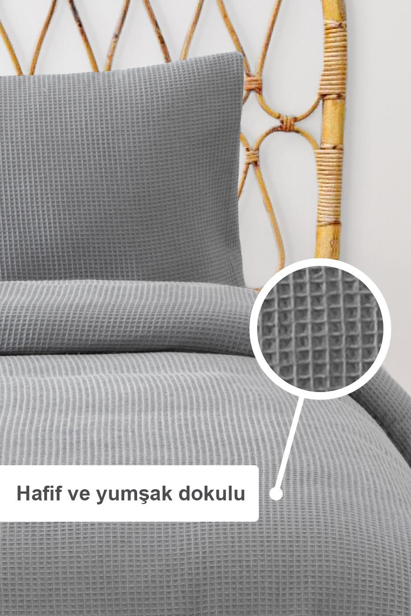 Load image into Gallery viewer, Waffle Single Quilt Set Gray 160x220cm
