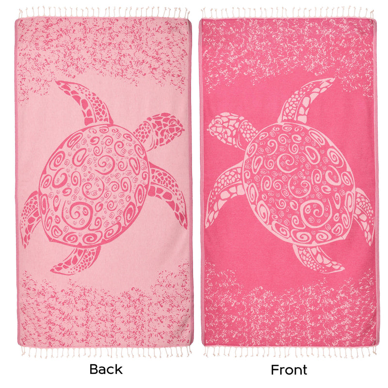 Load image into Gallery viewer, Yg Home Cotton 100x180cm Peshtemal Beach Towel - Caretta Fuchsia
