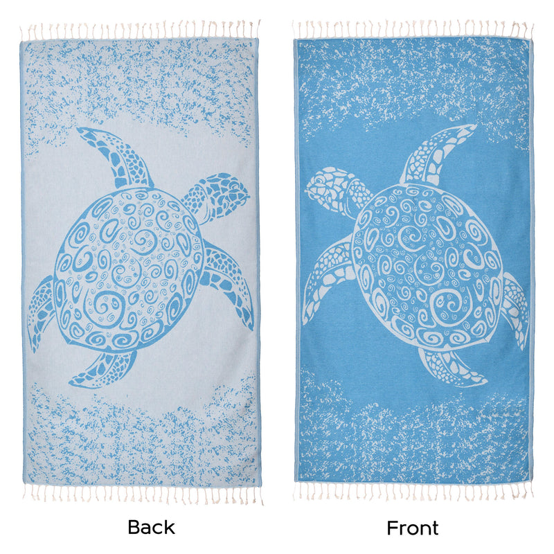 Load image into Gallery viewer, Yg Home Cotton 100x180cm Peshtemal Beach Towel - Caretta Turquoise
