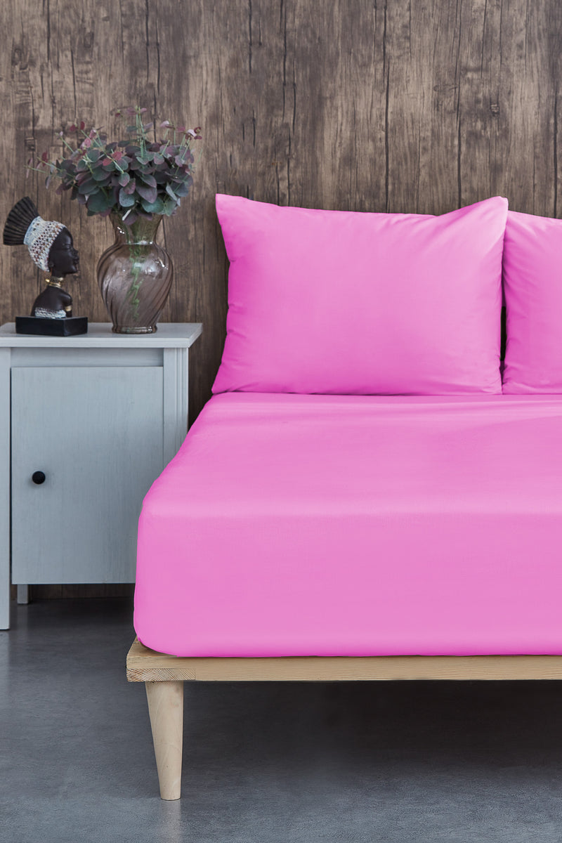 Load image into Gallery viewer, Yg Home Cotton Double Fitted Jersey Sheet - Basic Fuchsia
