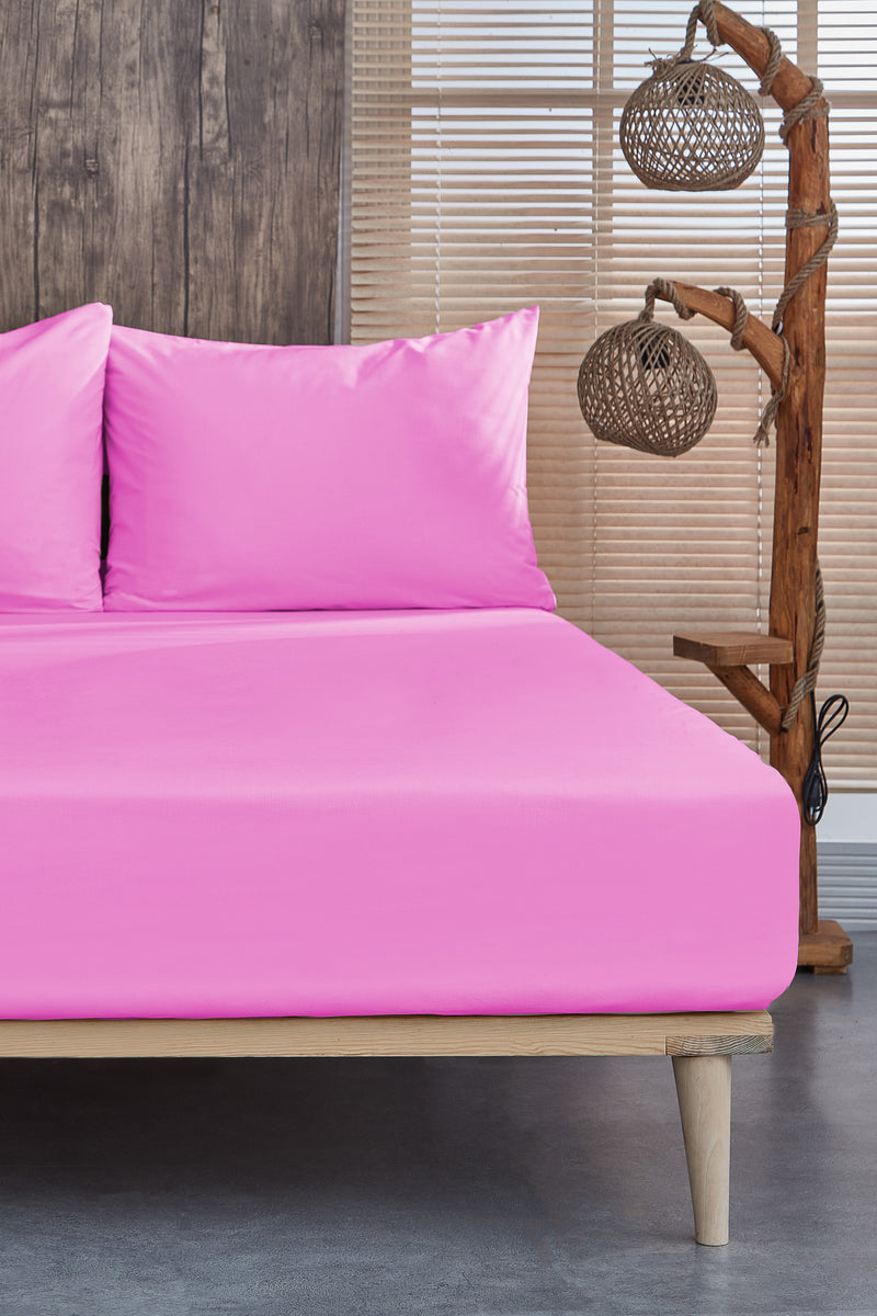 Load image into Gallery viewer, Yg Home Cotton Double Fitted Jersey Sheet - Basic Fuchsia
