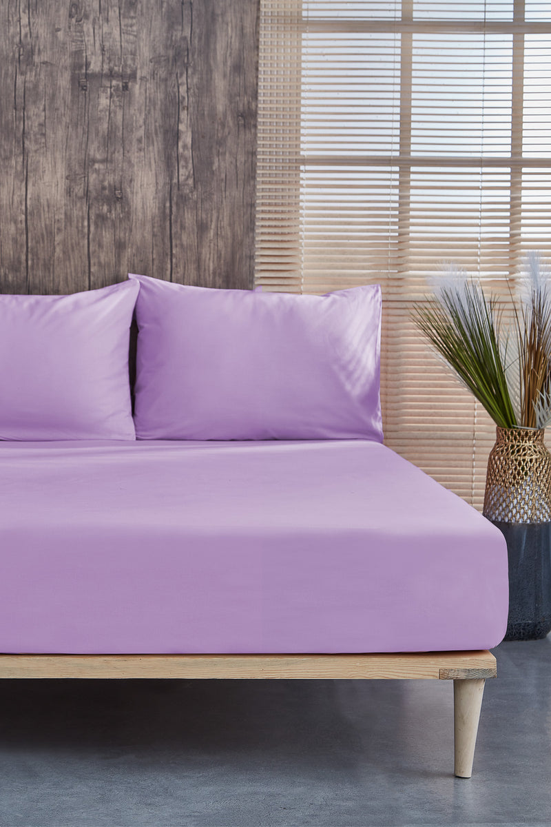 Load image into Gallery viewer, Yg Home Cotton Double Fitted Jersey Sheet - Basic Lilac
