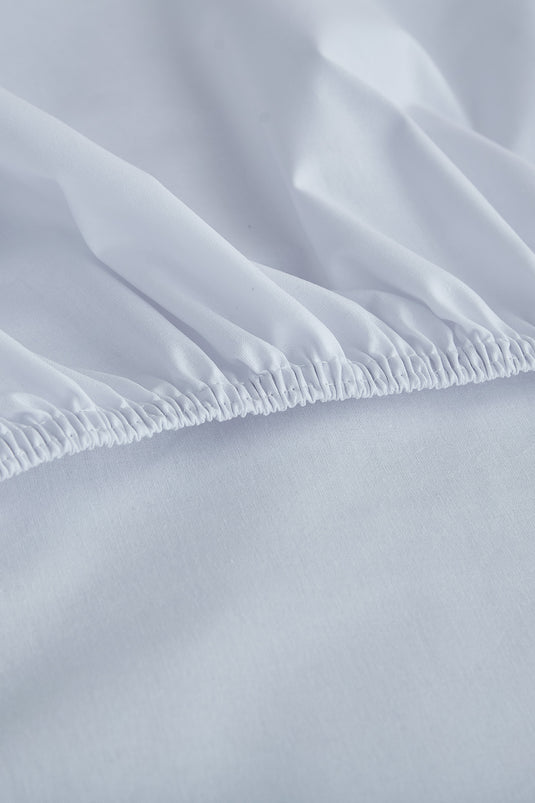 Yg Home Cotton Double Fitted Jersey Sheet - Basic White